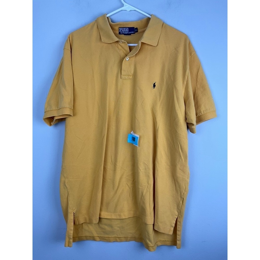 Polo Ralph Lauren Classic Piqué Polo Shirt Men's XL Yellow Short Sleeve